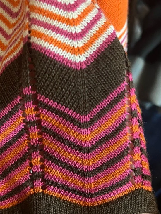 Forever 21 Chevron Knit Cardigan in Orange, Pink & Brown - Picture 3 of 4